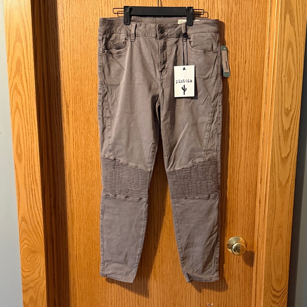 pistola women’s Gray Ribbed-Knee Chinos